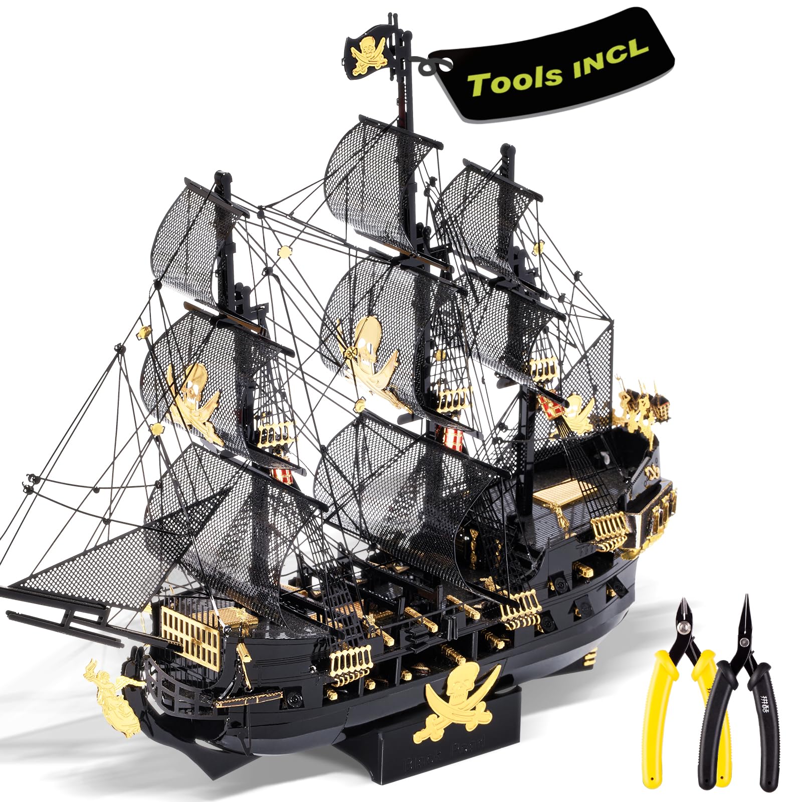 Amazon | Piececool 3Dメタルパズル 大人用 ブラックパール 海賊船